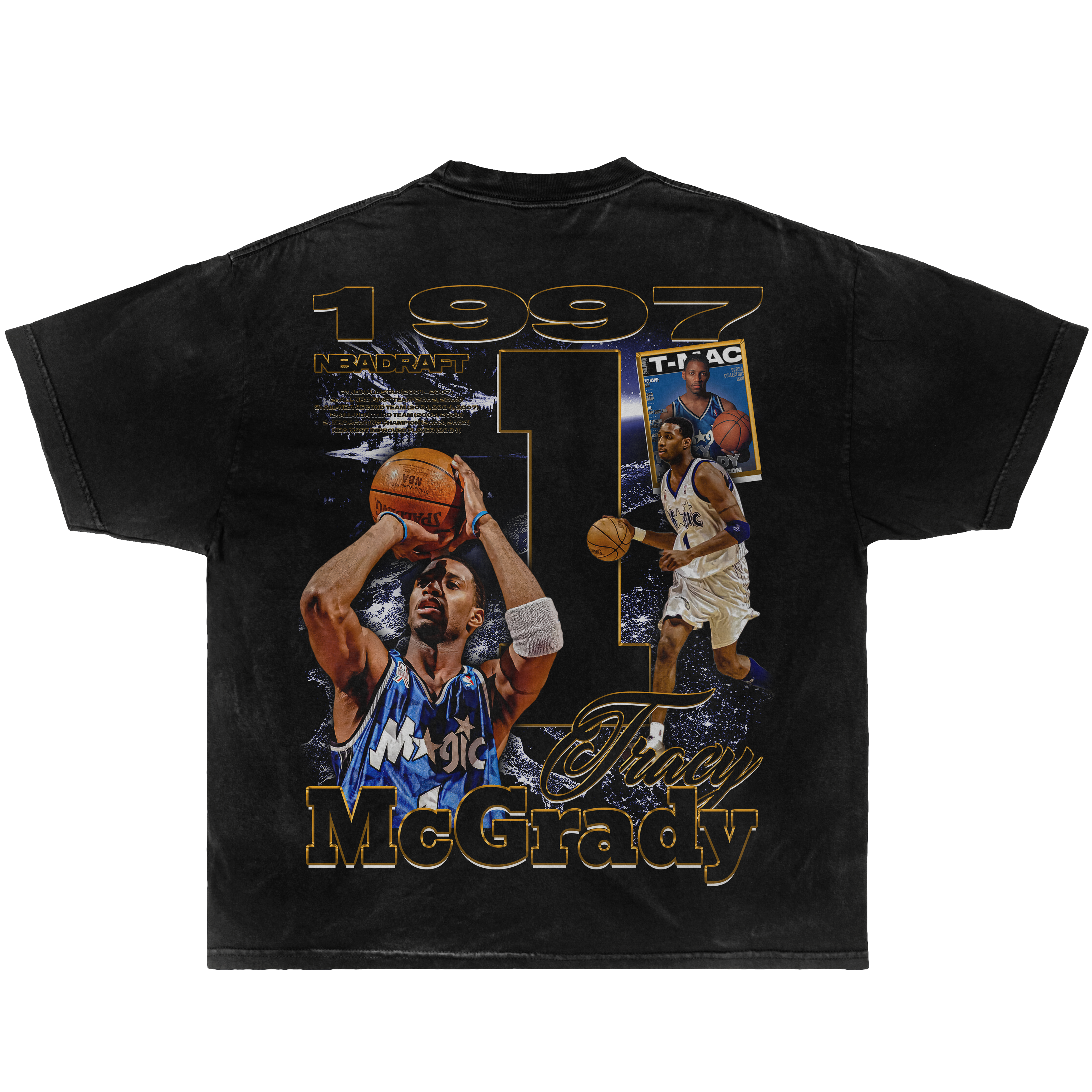 1997 T-Mac Magic Draft Tracy McGrady Boxy Vintage Graphic Basketball T