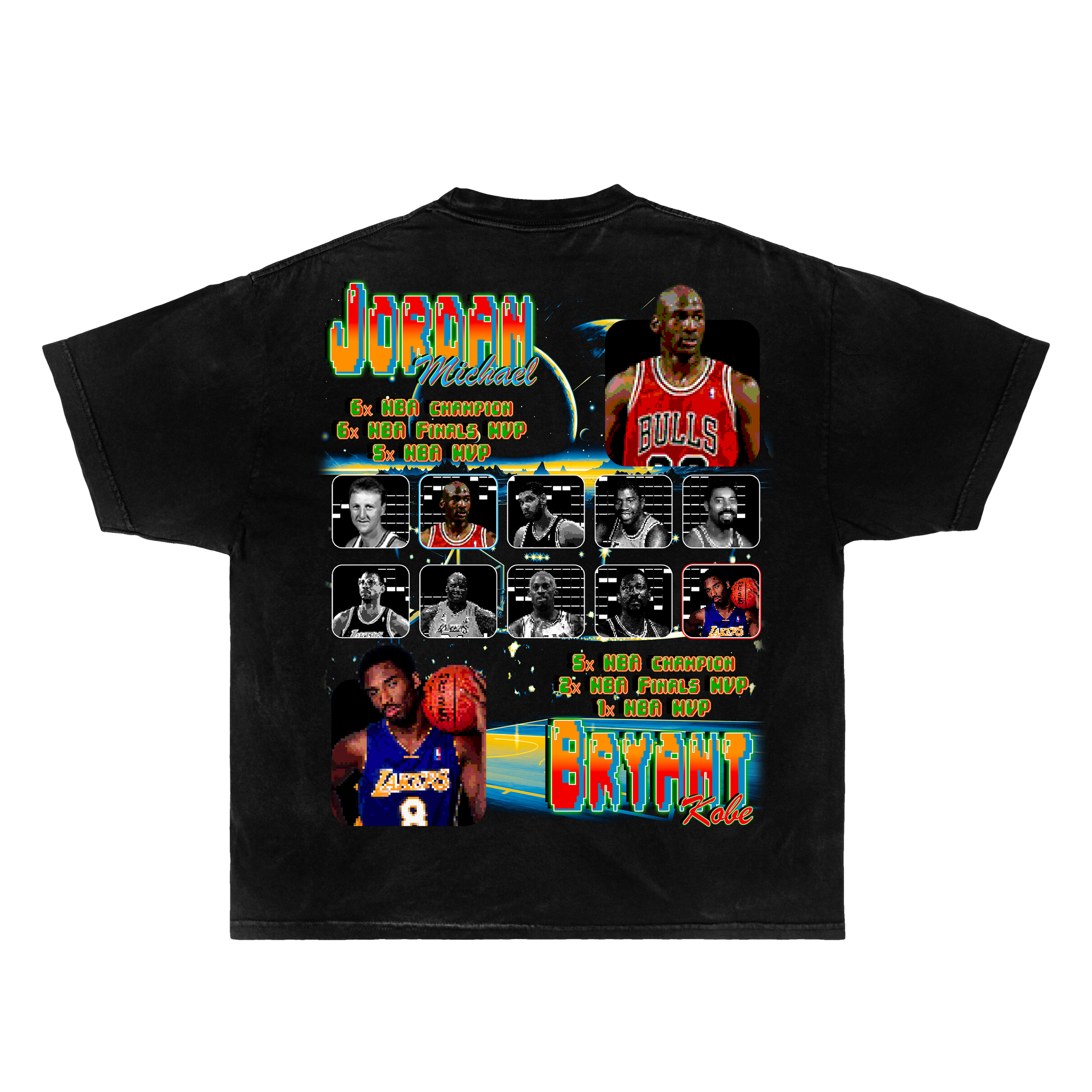 Arcade NBA Legends Fighter Boxy Shirt Vintage Basketball Graphic Tees Streetwear Y2K