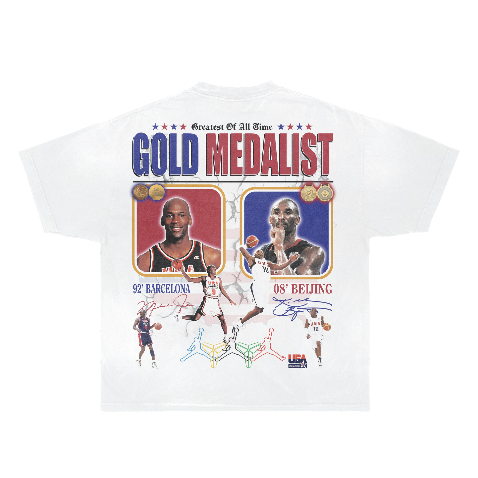 Greatest Duel Of All Time Jordan & Kobe Boxy Vintage Shirt Graphic Basketball Tees Streetwear Y2K