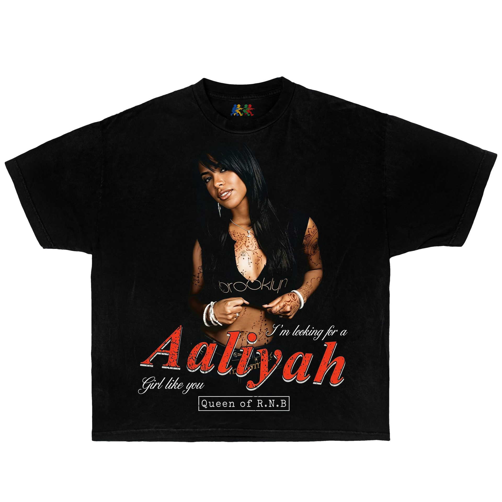 Aaliyah Queen Vintage Graphic T-Shirt 90s R&B Rap Tee Bootleg Boxy Shirt Streetwear Y2K Oversized