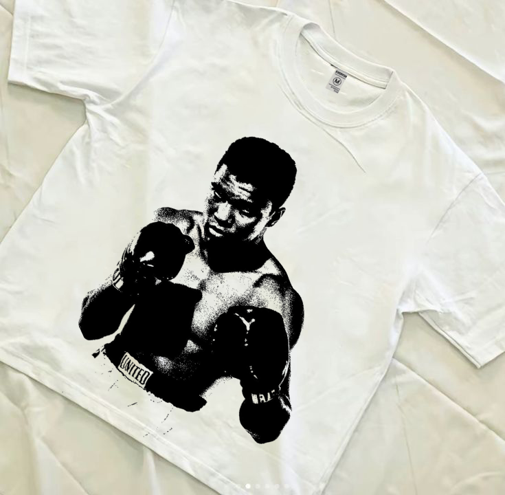 Muhammad Ali "Darkness Boxer" Boxy Shirt Vintage Graphic Tees Streetwear Y2K