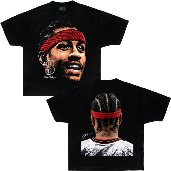 Allen Iverson Vintage Graphic T-Shirt Black Oversized