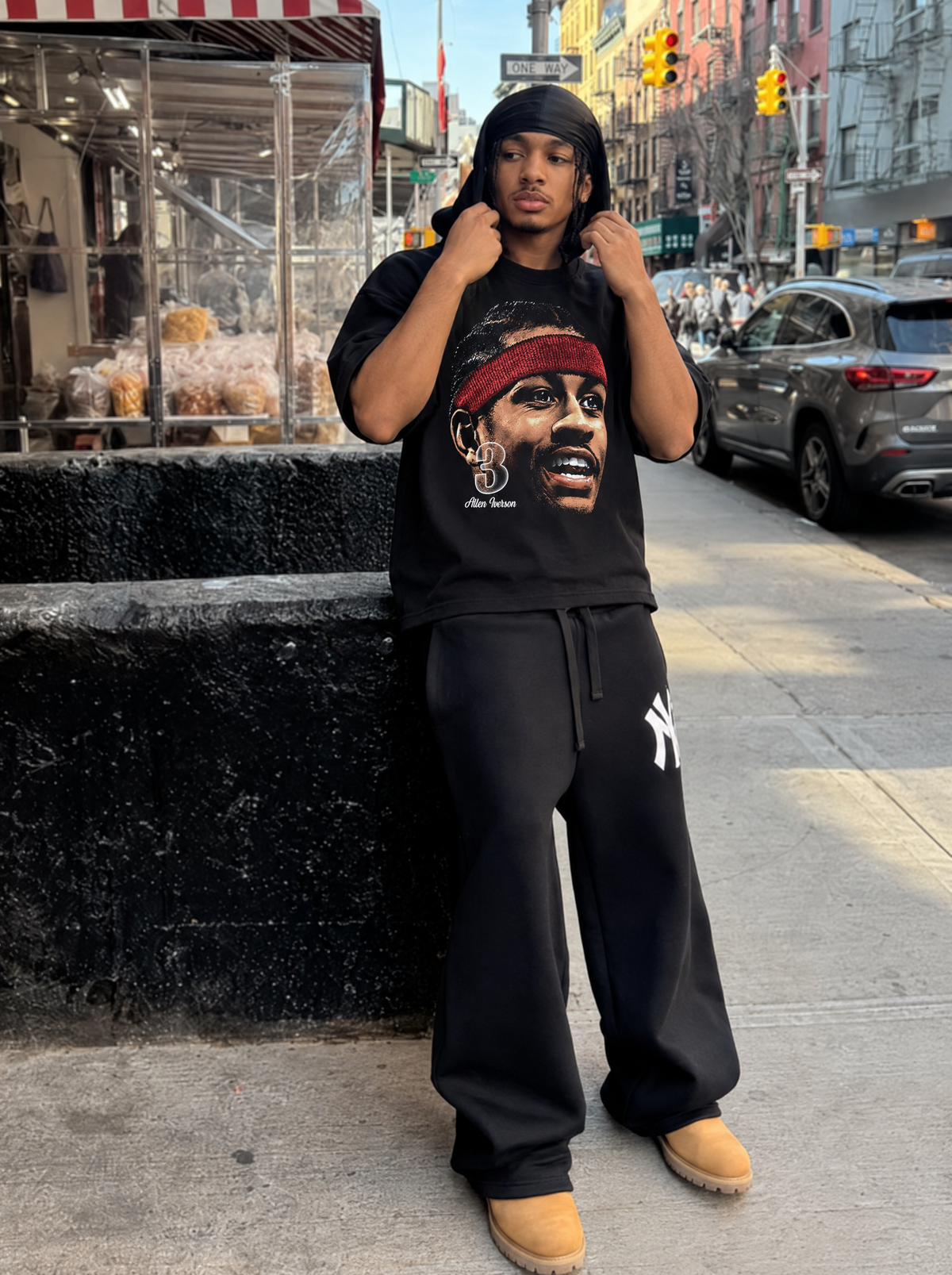 Allen Iverson Vintage Graphic T-Shirt Black Boxy Oversized