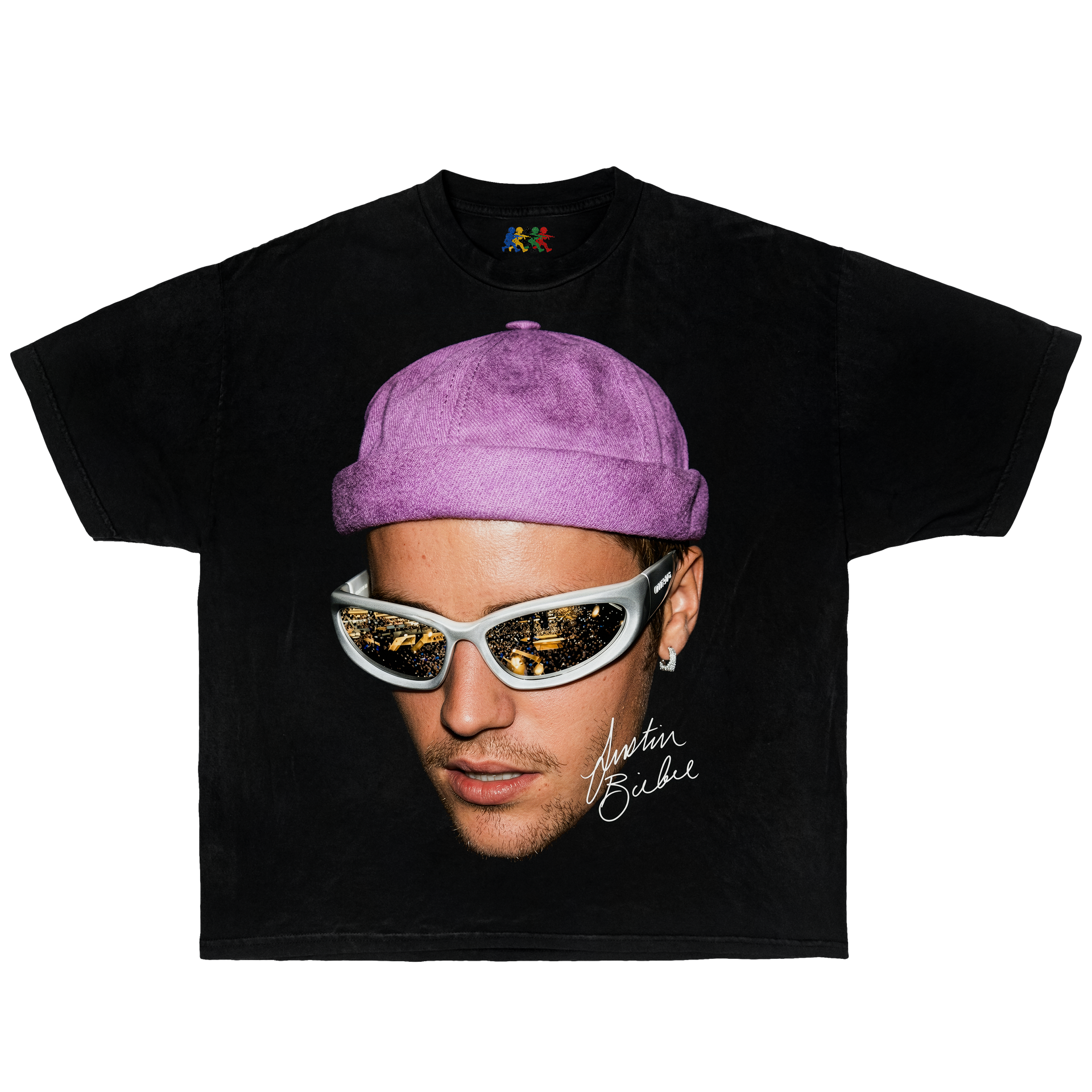 Justin Bieber Justice World Tour Vintage Graphic T-Shirt Black – Double Sided Y2K Pop Bootleg Boxy Oversized Tee