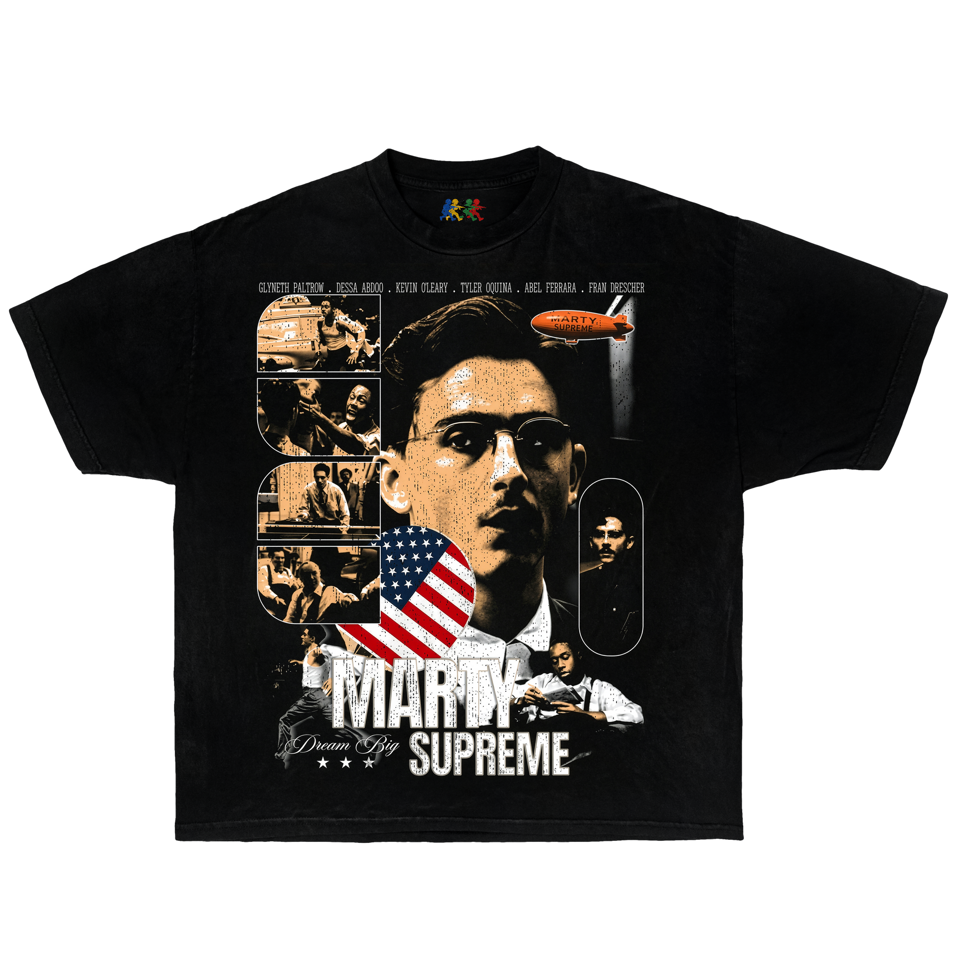 Marty Supreme Timothée Chalamet Vintage Movie Graphic T-Shirt Black – Double Sided Bootleg Boxy Oversized Y2K Tee