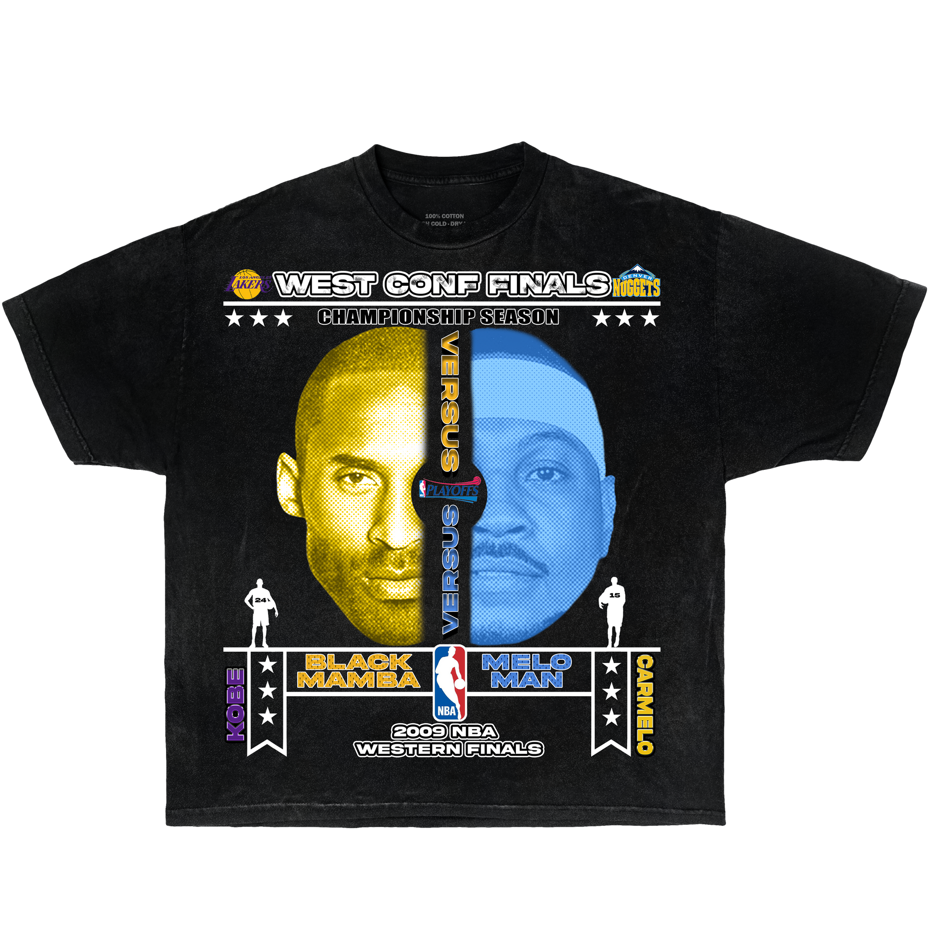 2009 Western Conference Finals Kobe & Carmelo Boxy Vintage Graphic Basketball Tee Streetwear Y2K
