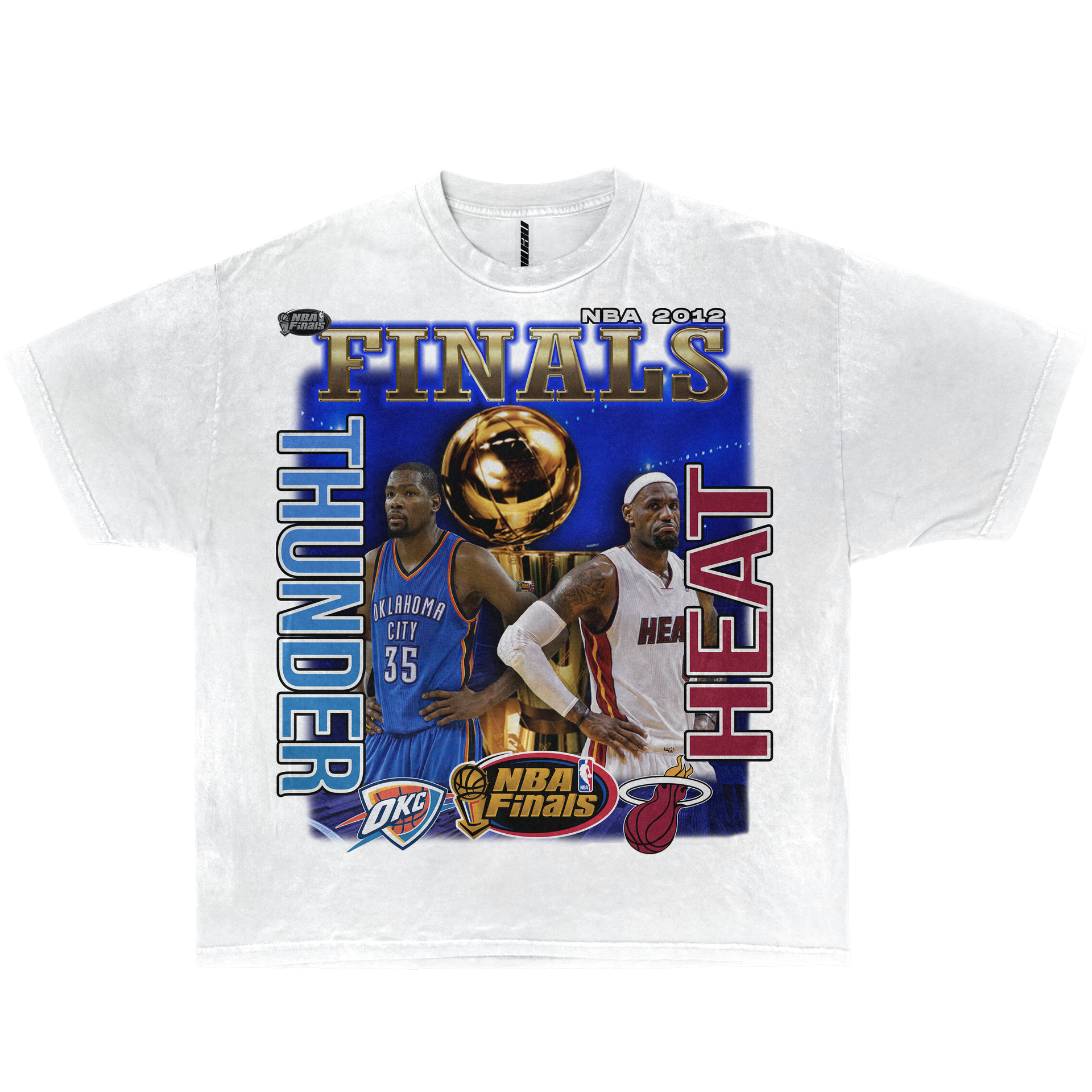NBA 2012 Finals Thunder Vs Heats Lebron Durant Boxy Vintage Shirt Streetwear Y2K Graphic Basketball Tees