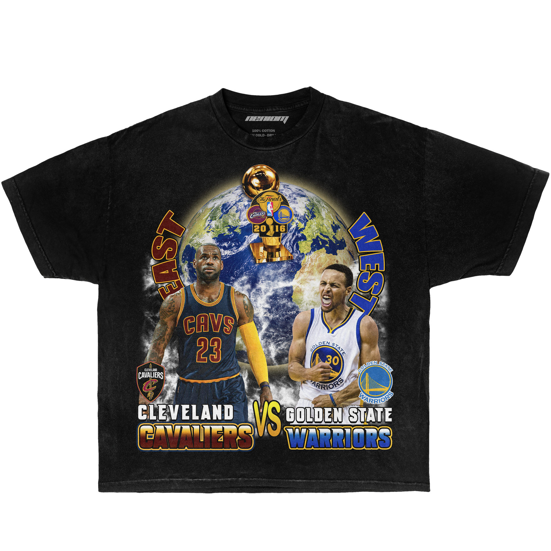 NBA 2016 Finals Cavaliers Vs Golden State Championship Boxy Vintage Graphic Basketball Tee Streetwear Y2K