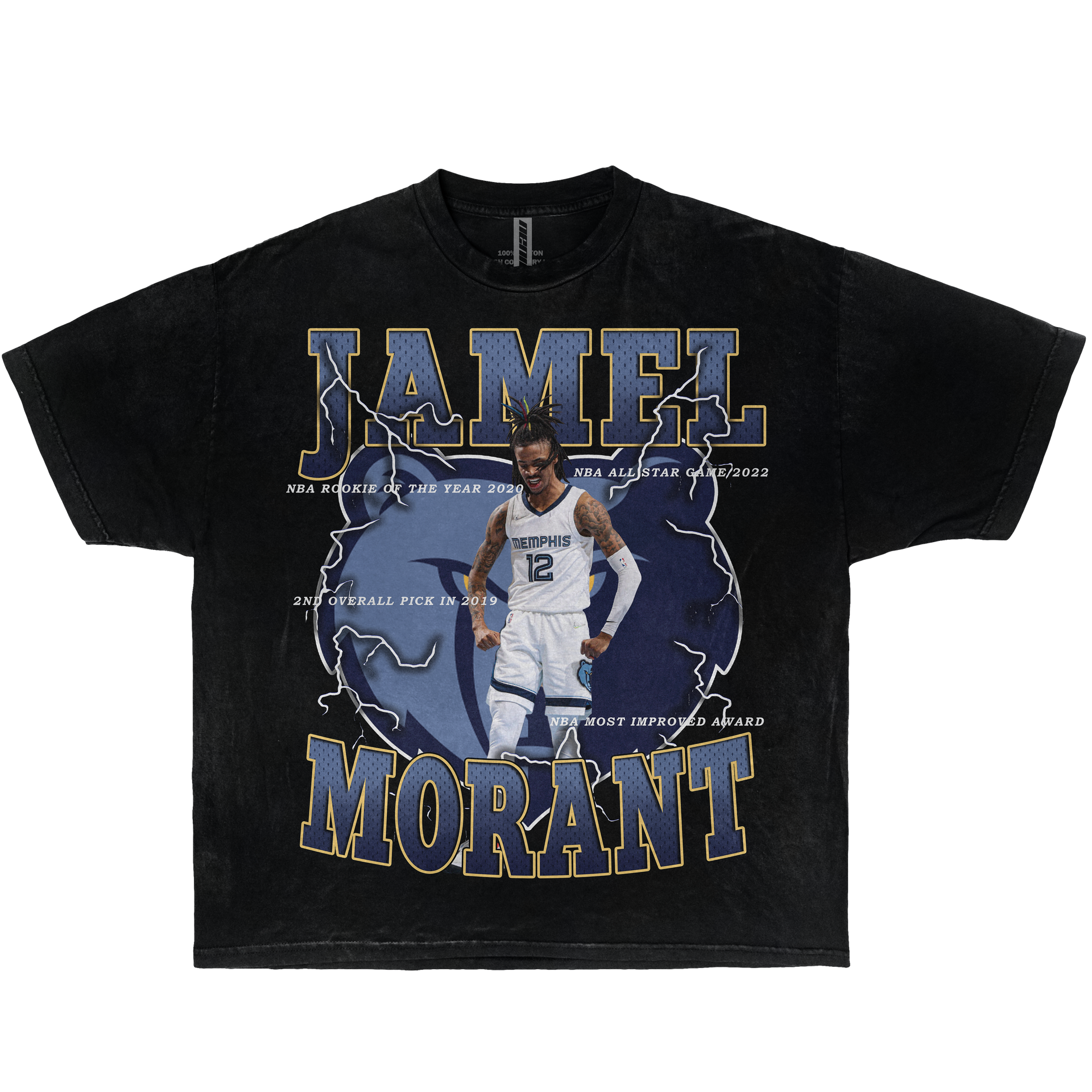 Jamel "Ja" Morant Memphis Grizzlies Career Awards Boxy Vintage Graphic Basketball Tee Streetwear Y2K