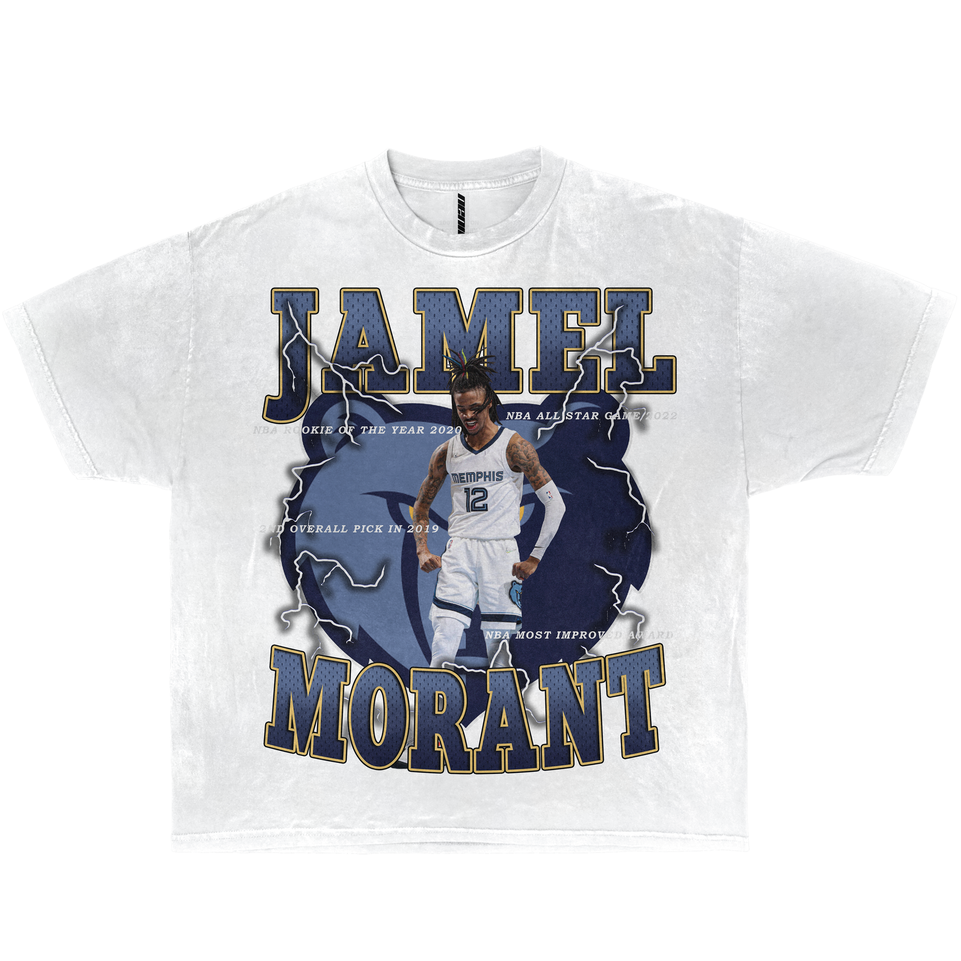 Jamel "Ja" Morant Memphis Grizzlies Career Awards Boxy Vintage Graphic Basketball Tee Streetwear Y2K