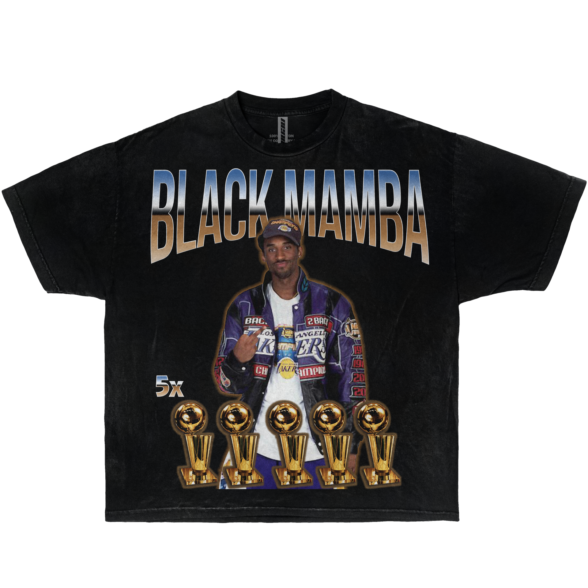 Kobe Bryant Flip Off Career Awards Boxy Vintage Graphic Basketball Tee Streetwear Y2K