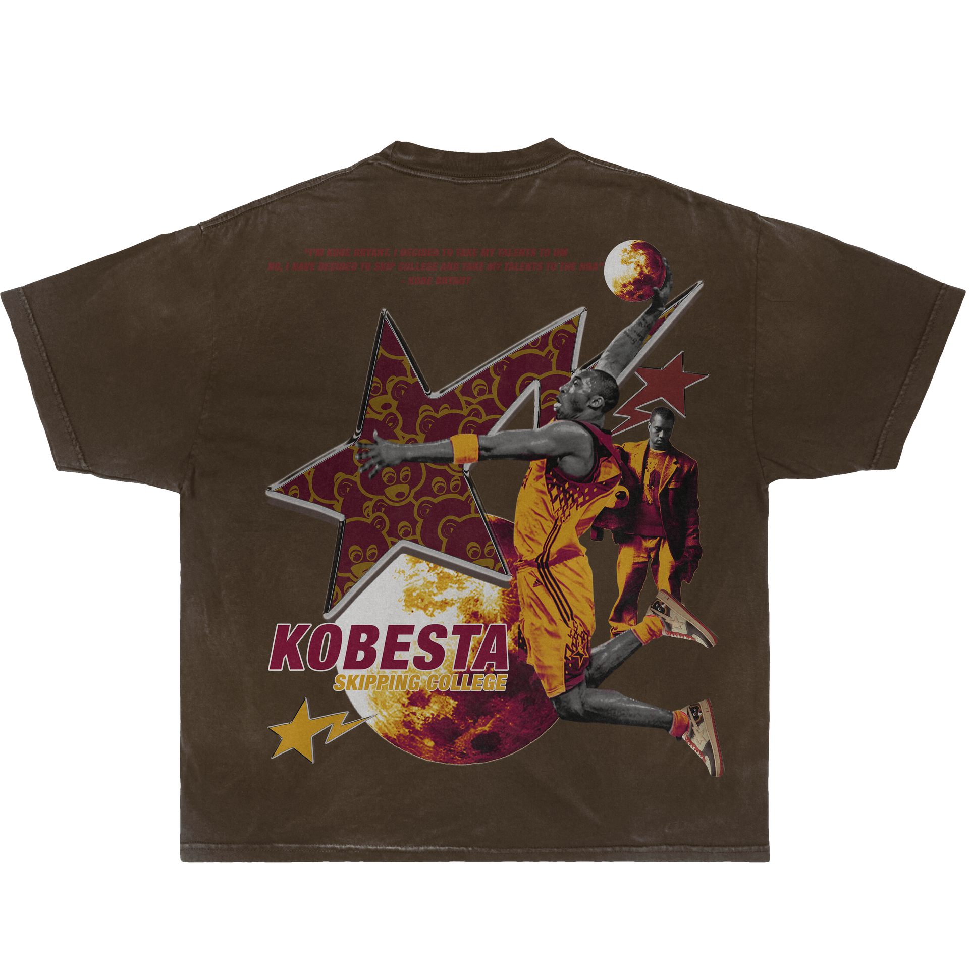 Kobesta Boxy Vintage Shirt Graphic Basketball Tees Streetwear Y2K