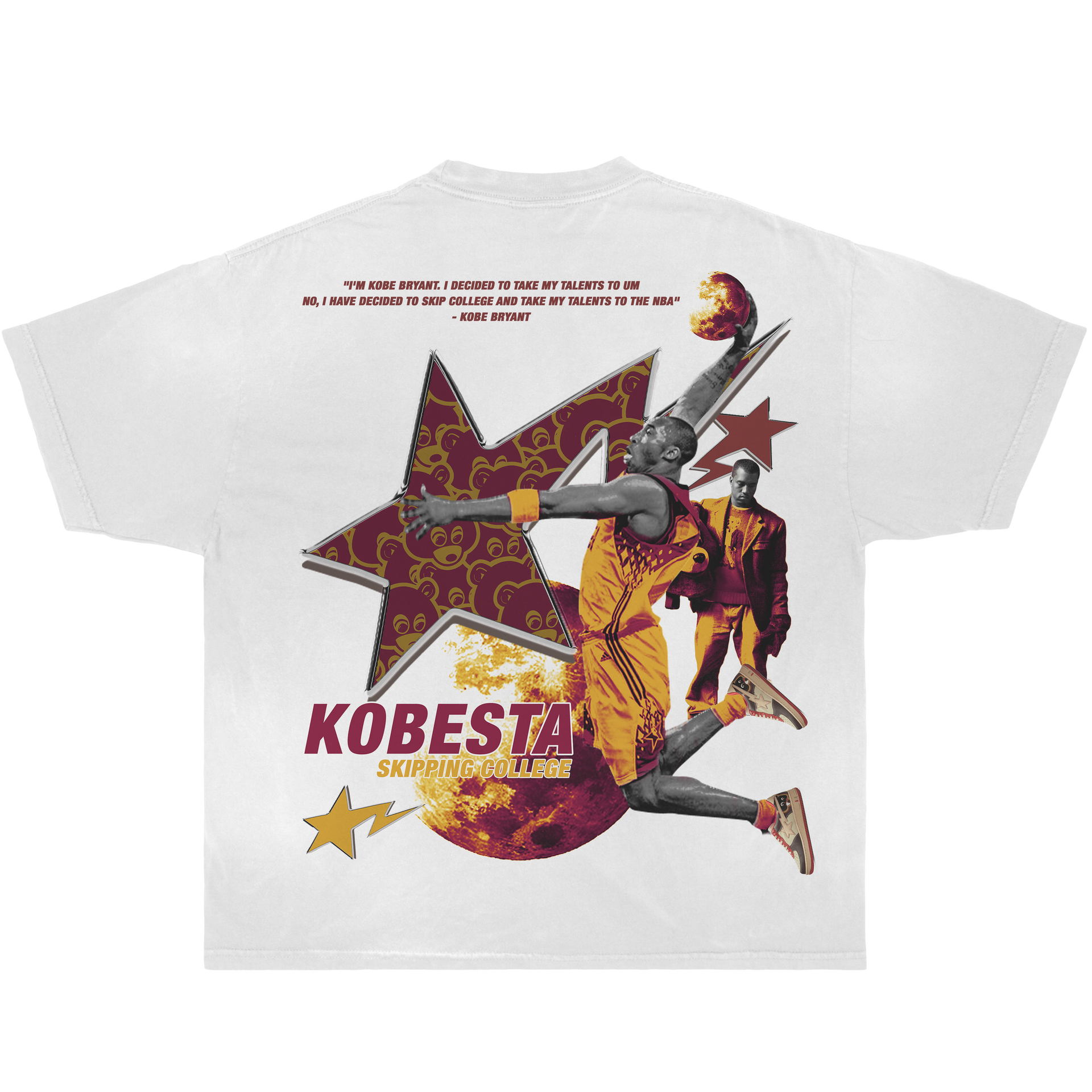 Kobesta Boxy Vintage Shirt Graphic Basketball Tees Streetwear Y2K