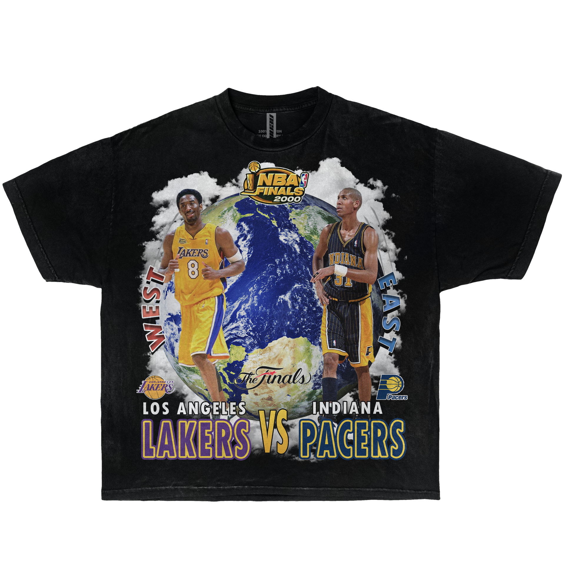 NBA 2001 Finals Lakers Vs 76ers Kobe Bryant Allen Iverson Boxy Vintage Graphic Basketball Tee Streetwear Y2K