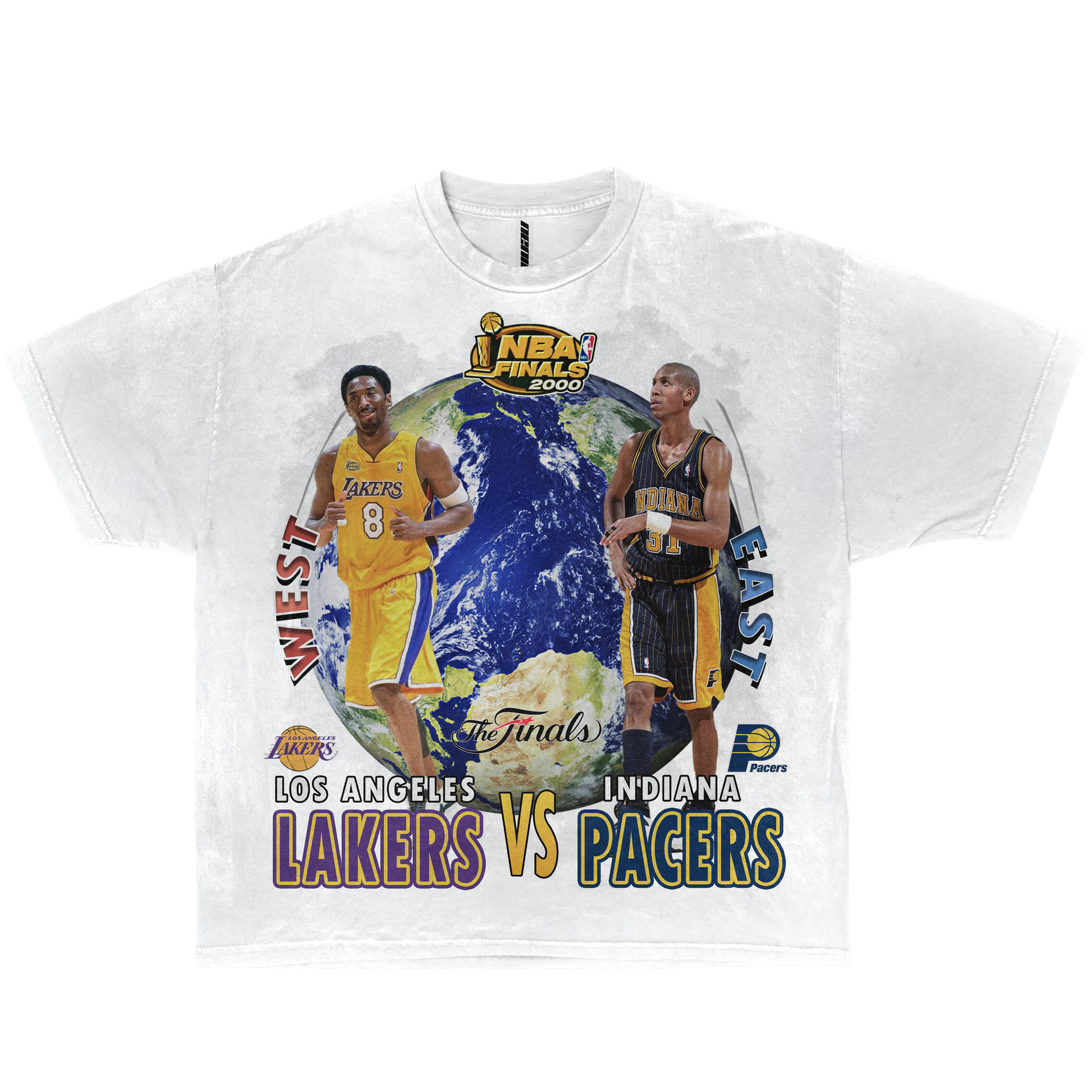 NBA 2001 Finals Lakers Vs 76ers Kobe Bryant Allen Iverson Boxy Vintage Graphic Basketball Tee Streetwear Y2K